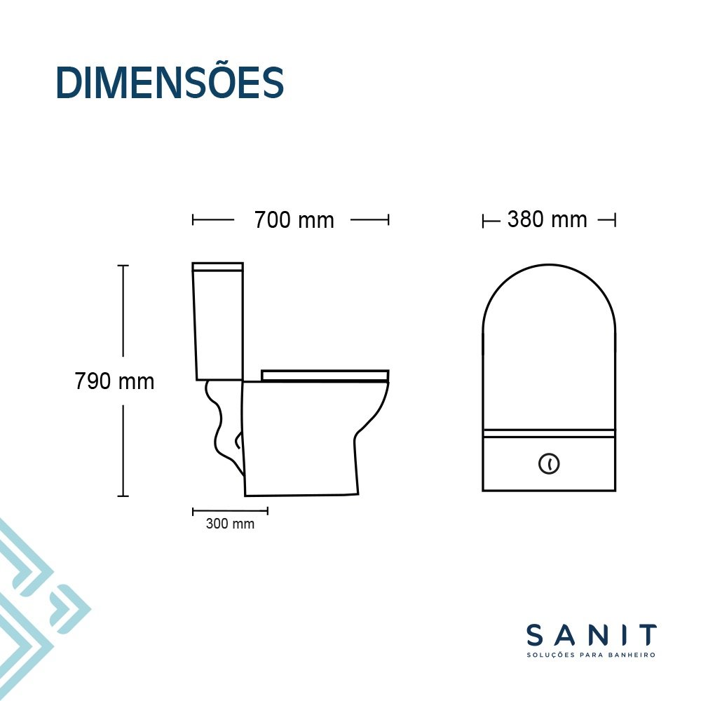 Kit Vaso Sanitário Com Caixa Acoplada Duo 3/6 litros - Sanit - 4
