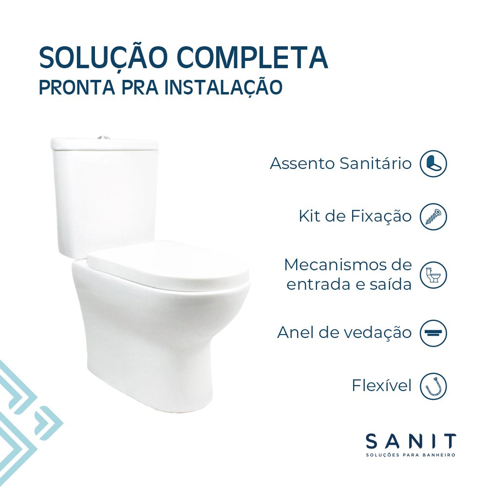Kit Vaso Sanitário Com Caixa Acoplada Duo 3/6 litros - Sanit - 6