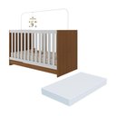 Ver imagem 1 de Berço 3 em 1 com Colchão Incluso Doce de Leite Multimóveis Mp4310 Madeirado/branco