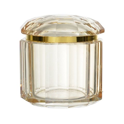 Caixa Decorativa Cristal Âmbar 11x10x10cm
