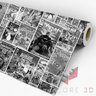 Papel de Parede Adesivo Teens Geek Quadrinhos HQ Super-heróis Marvel Dc Preto e Branco - 3