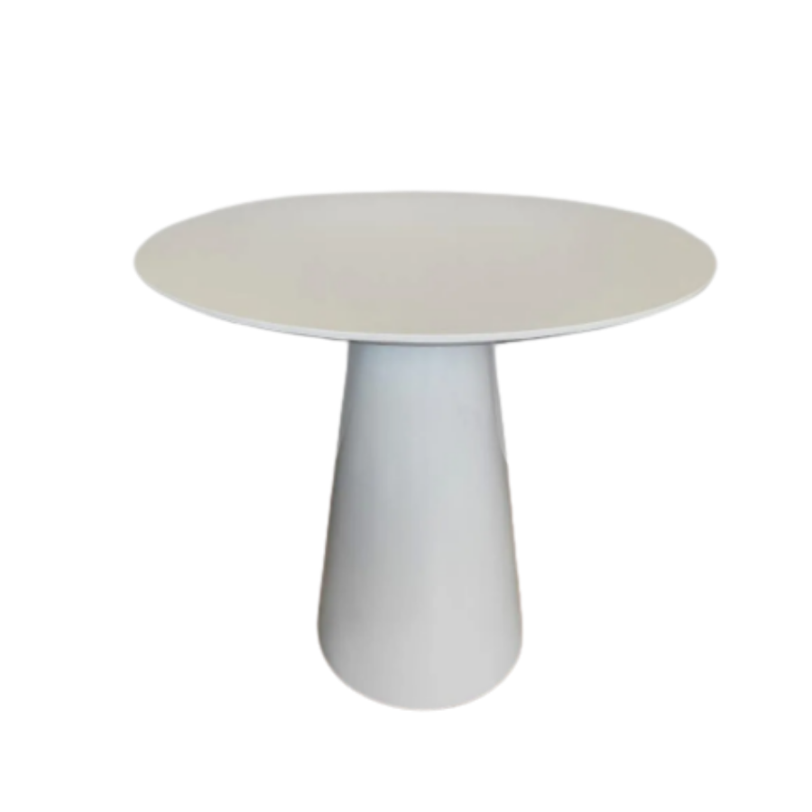 Mesa de Apoio Cone Laqueada - Tampo 70cm Altura 70cm - Branco - 1