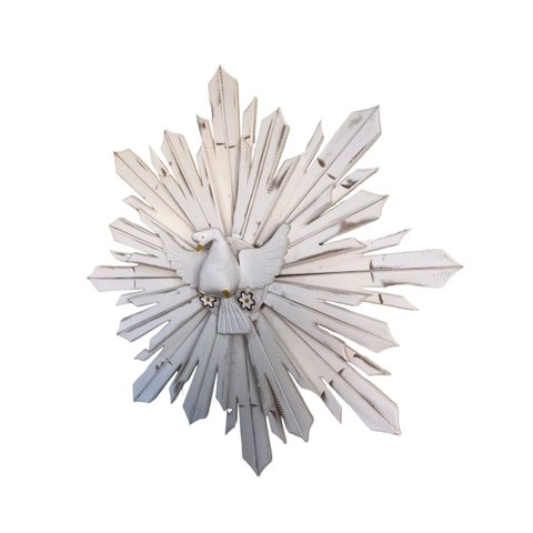 Divino Espirito Santo Duplo Decorativo 80cm Branco