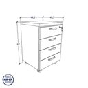 Ver imagem 3 de Mesa Escrivaninha 170cm com Gaveteiro 4 Gavetas F5 Office Cor:Macadâmia com Branco