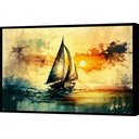 Ver imagem 1 de Quadro Decorativo Abstrato Canvas Filete Barco Navegando Caravela Mar Gg
