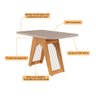 Mesa de jantar Carol retangular - tampo em MDF/Vidro de 2,9cm Nature/Off White - 100% MDF Cimol - 5