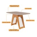 Ver imagem 5 de Mesa de jantar Carol retangular - tampo em MDF/Vidro de 2,9cm Nature/Off White - 100% MDF Cimol