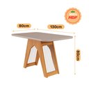 Ver imagem 4 de Mesa de jantar Carol retangular - tampo em MDF/Vidro de 2,9cm Nature/Off White - 100% MDF Cimol