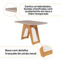 Ver imagem 3 de Mesa de jantar Carol retangular - tampo em MDF/Vidro de 2,9cm Nature/Off White - 100% MDF Cimol