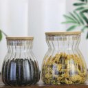 Ver imagem 2 de Kit 4 Potes Hermético Recipiente com Tampa Bambu 450ml e 1l