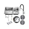 Kit Cuba Pia Gourmet Cozinha Aço Inox com Torneira de Luxo Mangueira Preta Monocomando - 1