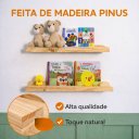 Ver imagem 3 de Kit 2 Prateleira de Madeira Infantil Porta Livros Brinquedos e Decoração 60 x 12 cm - Theo