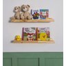 Kit 2 Prateleira de Madeira Infantil Porta Livros Brinquedos e Decoração 60 X 12 Cm - Theo - 7