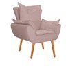 Poltrona com Puff Fenzzi Palito Mel Sala de Espera Suede Rosê Gold - Florenzze Móveis - 2