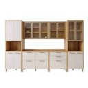 Ver imagem 2 de Cozinha Completa Modulada 6 Peças com Vidro Reflecta 14 Portas 6 Gavetas Nobre Bege/Cinamomo/Off White