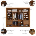 Ver imagem 4 de Guarda Roupas Casal com Espelho 2 Portas de Correr 6 Gavetas Imperador Zanzini Areia/Madeirado