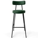 Ver imagem 6 de Kit 02 Banquetas Altas Sala De Jantar Estrutura Em Aço Milão F01 Couríssimo Verde Musgo - Lyam