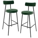 Ver imagem 1 de Kit 02 Banquetas Altas Sala De Jantar Estrutura Em Aço Milão F01 Couríssimo Verde Musgo - Lyam