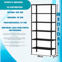 Ver imagem 3 de Estante de Aço Multiuso com 6 Prateleiras – Alta Resistência e Fácil Montagem - Preta