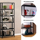 Ver imagem 5 de Estante de Aço Multiuso com 6 Prateleiras – Alta Resistência e Fácil Montagem - Preta