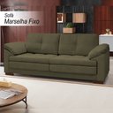 Ver imagem 2 de Sofá Decorativo Sala de Estar Marselha Fixo 2 Lugares 215cm Couro Fendi - Mozzelar
