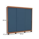 Ver imagem 4 de Guarda-roupa Casal Madrid 3 Portas 4 Gavetas Azul/freijó - Politorno