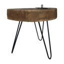 Ver imagem 6 de Mesinha de Canto Rústica com Queimador de Ferro para Inverno Libertas Rosas Artesanato Madeira