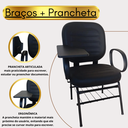 Ver imagem 7 de Cadeira Ergonômica Universitária Estofada 200kg Prancheta Articulada Escola Faculdade Curso