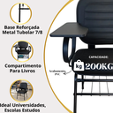 Ver imagem 6 de Cadeira Ergonômica Universitária Estofada 200kg Prancheta Articulada Escola Faculdade Curso