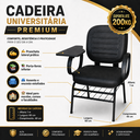 Ver imagem 2 de Cadeira Ergonômica Universitária Estofada 200kg Prancheta Articulada Escola Faculdade Curso