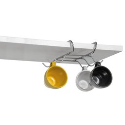 Organizador Armário de Cozinha Porta Xicaras Suporte Canecas sem Furo Cromado - 1