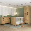 Ver imagem 1 de Quarto de Bebê Completo com Berço Americano 3 em 1 Suspiro Multimóveis Mp4628 Madeirado
