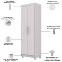 Ver imagem 4 de Armário Multiuso 2 Portas 60cm Hebrom V01 Branco - Lyam Decor