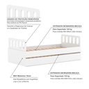Ver imagem 3 de Bicama Solteiro Mdf Bp Branco com Cabeceira Megamobilia
