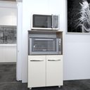 Ver imagem 4 de Balcão Multiuso Armário Cozinha para Forno Elétrico e Microondas Organizador com 2 Portas Tayla