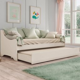 Cama de Babá com Cama Auxiliar Gavetão Amore Off White Móveis Estrela - 1