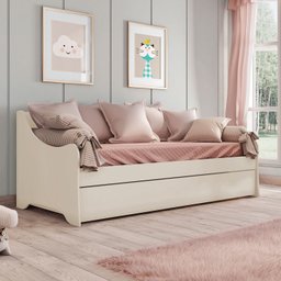 Cama de Babá com Cama Auxiliar Gavetão Amore Off White Móveis Estrela - 4