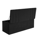 Ver imagem 3 de Calçadeira Baú Recamier Estofada Cama Queen 160cm Grécia Corino Preto- Mabe Magazine