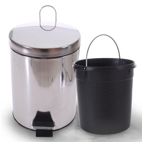 Lixeira Inox Espelhado C/ Pedal Balde Removível 3 Litros Bene Casa