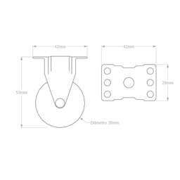 Rodizio Fixo 50mm Silicone Cristal 60 Peças - D'zainer - 3