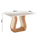 Ver imagem 3 de Mesa de Jantar 4 Lugares Retangular Tampo de Vidro e MDP Inovare Bege/Mel/Off White