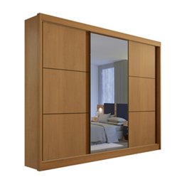 Guarda-Roupa Casal com Espelho New Dallas D'Doro Móveis - Cinamomo D'Doro Móveis - 1