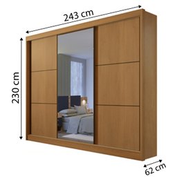 Guarda-Roupa Casal com Espelho New Dallas D'Doro Móveis - Cinamomo D'Doro Móveis - 2