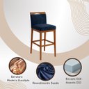 Ver imagem 4 de Kit 4 Banquetas Alta Cozinha Gourmet Conforto Suede:suede Azul