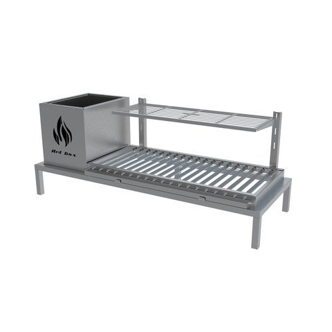 Parrilla para Alvenaria 89x34 - 1 Firebox + 1 Grelha Argentina