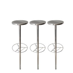 03 Bancos Inox Dupla Face Bar Molhado + Chumbadores - 1