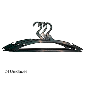 Kit com 24 Cabides Plástico Slim Eco Flow Organize Roupas