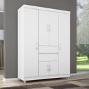 Ver imagem 1 de Guarda Roupa Solteiro 6 Portas e 2 Gavetas Utah - Branco-rosa-branco Flex Branco-rosa-branco
