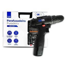 Parafusadeira Furadeira 12v 2 Baterias + Maleta Acessórios - 3
