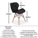 Ver imagem 5 de Kit 18 Cadeiras de Jantar Charles Eames Slim Wood Estofada - Preto